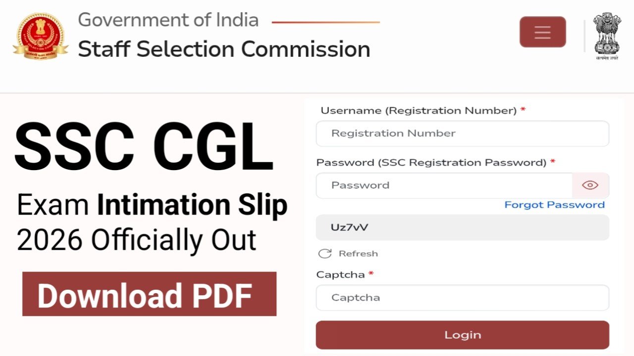 SSC CGL City Intimation Slip 2026 Out at @ssc.gov.in: Check Tier 1 Exam City Details & Dates