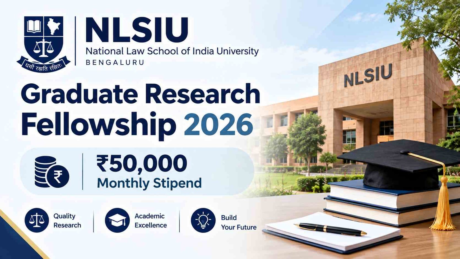 NLSIU Graduate Research Fellowship 2026: Apply for ₹50,000 Monthly Stipend by October 30